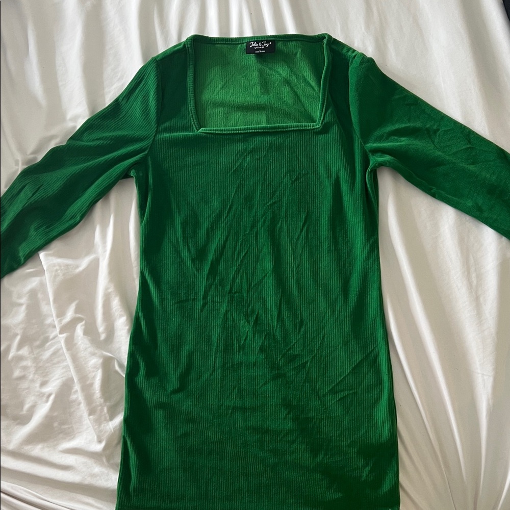 Elegant Green Long Sleeve Dress